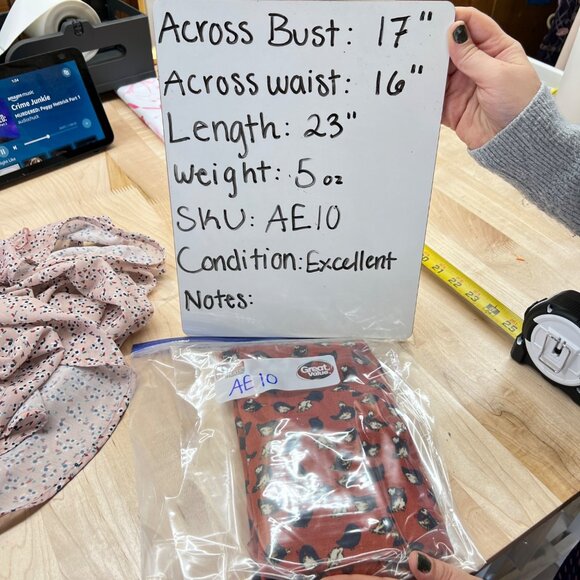 Meadow Rue Bird Print Orange Sleeveless Blouse Size XS - Picture 11 of 13